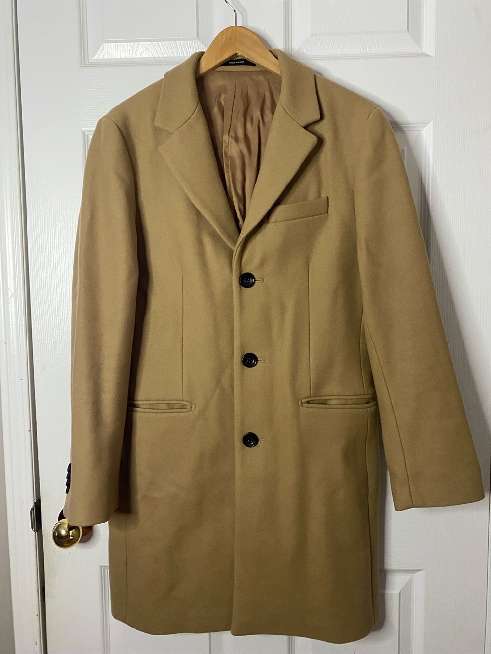 Club Monaco Camel Pea Coat in Tan Wool-Blend #11